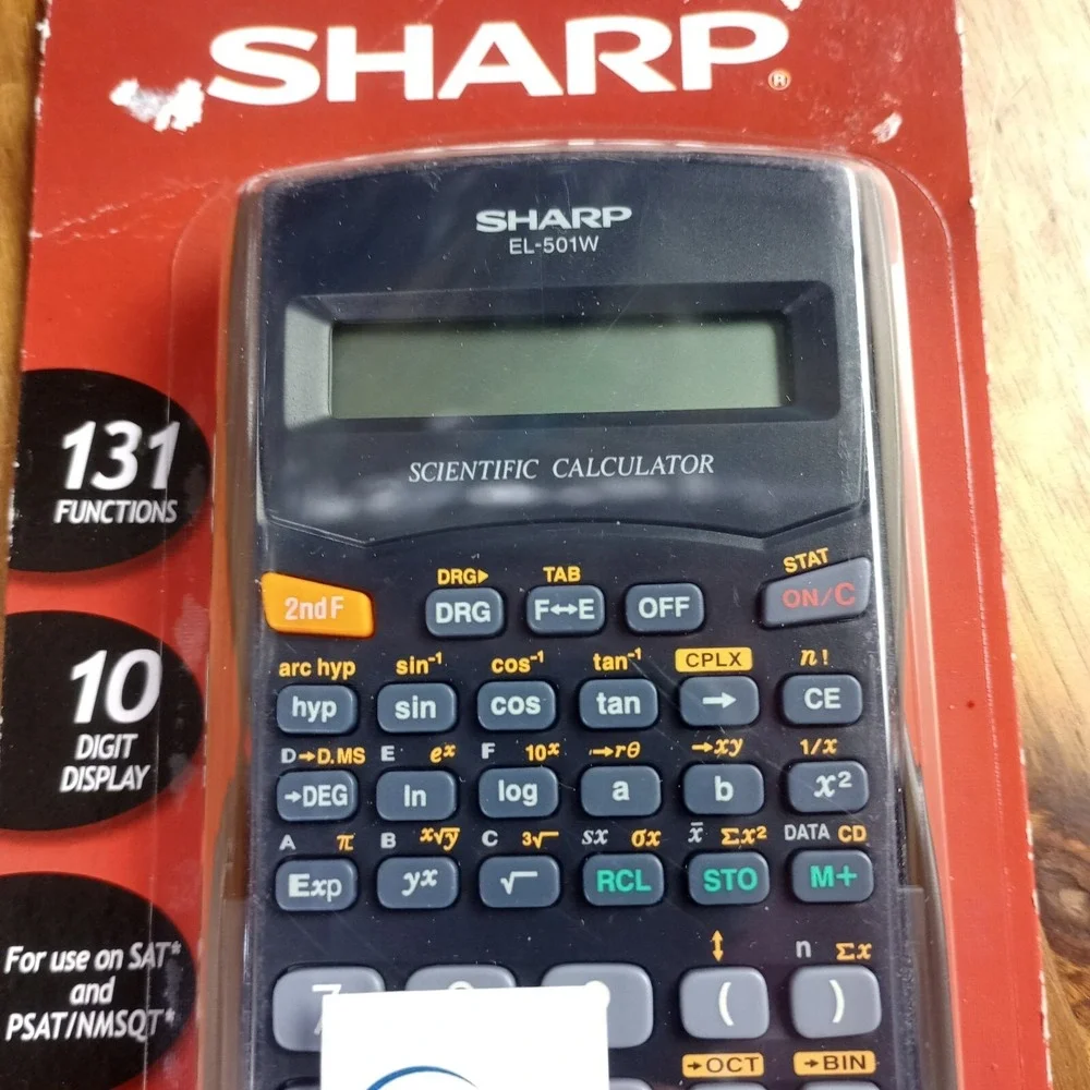 NEW SHARP Calculator Black‎ EL-501WB-BK Chemistry Physics Test Scientific 7-PACK